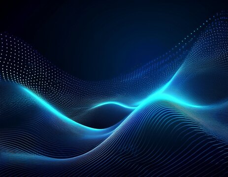 abstract digital wave of particles futuristic point wave technology background