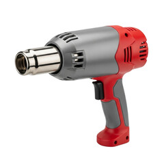 Red and gray heat gun tool isolated on transparent background