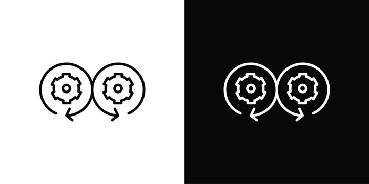Devops icon. Black illustration isolated for graphic and web design.