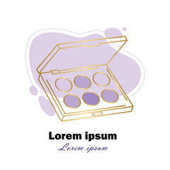 Gold Line Art Eyeshadow Palette Illustration &ndash; Makeup Icon Design