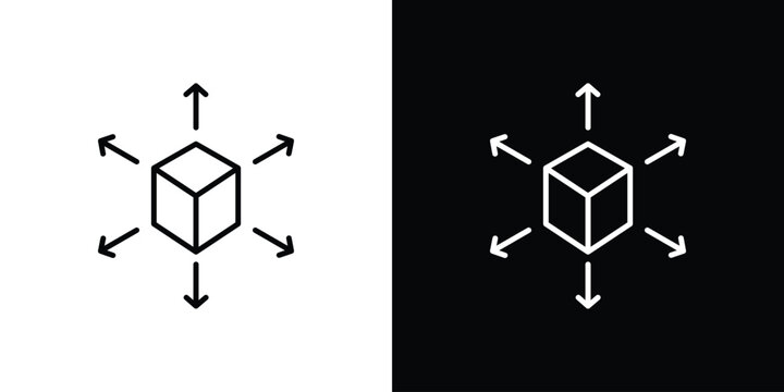 Distribution box icon. Black illustration isolated for graphic and web design.