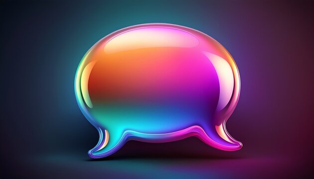 3d speech bubble gradient colors glossy - Powered by Adobe