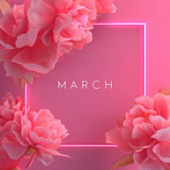 Neon March 8 Luxury Pink Banner