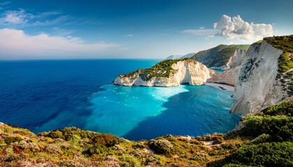 Fototapeta premium greece ionian islands view of cape drastis in summer
