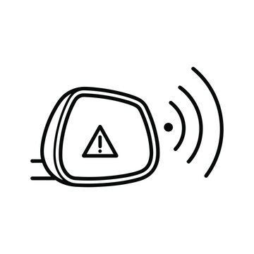 Blind spot warning system icon with sensor signal, isolated on