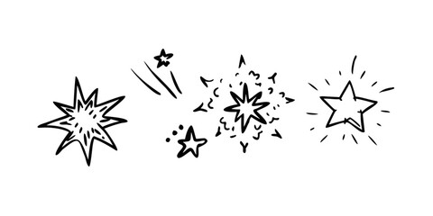Hand Drawn Starbursts and Spark Effects explosion