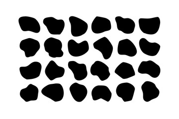 Irregular Black Shapes on White Background abstract