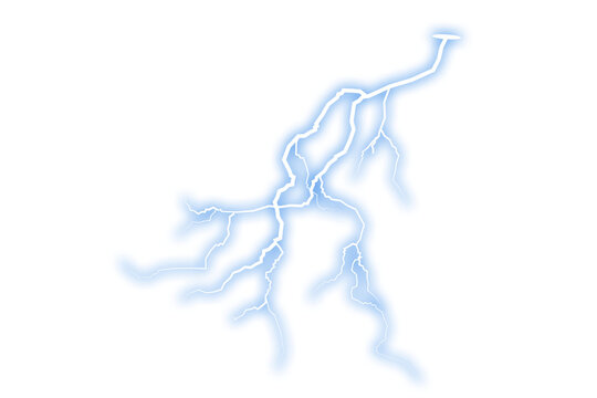 Striking blue lightning bolt with a bright electric glow effect