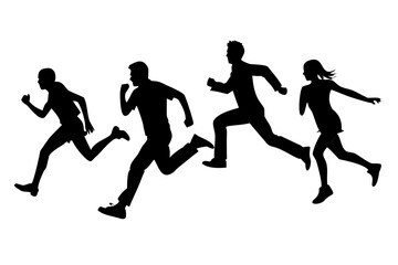 Men and Women Silhouettes Facing Each Other woman couple