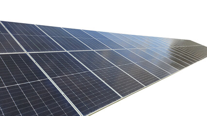 Large Array of Modern Solar Panels Generating Renewable Energy