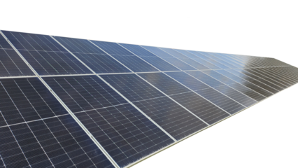 Large Array of Modern Solar Panels Generating Renewable Energy