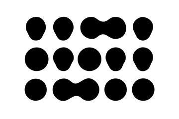 Organic Smoothed Shapes on White Background organic shapes