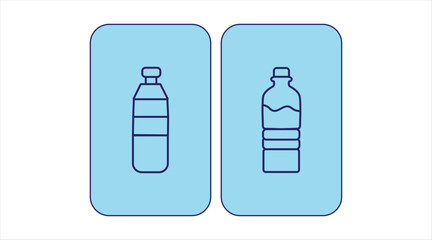 water bottle icon thin flat outline style vector sign
