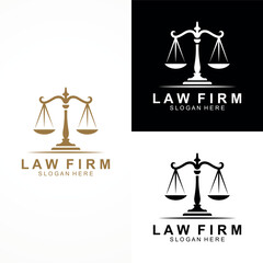 Elegant Law Firm Scales of Justice Logo Design