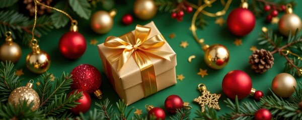 Festive christmas arrangement home decorative composition holiday spirit close-up celebration vibes