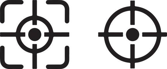 Two Target Reticle Icons Showing Aiming And Focusing crosshair scope