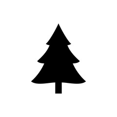 Simple christmas tree silhouette vector flat illustration design.