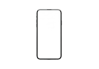 Modern smartphone with blank screen isolated on transparent background