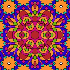 Cute seamless mandala pattern ethnic style geometric tile design element 