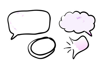 Pastel watercolor speech bubbles and shapes thought bubble 1