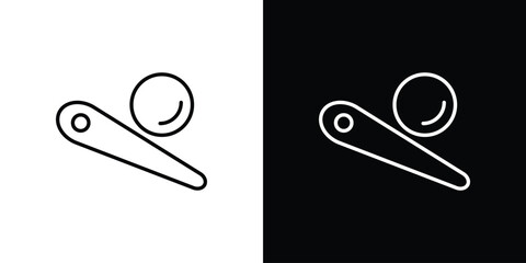 Pinball icon. Black illustration isolated for graphic and web design. © Power