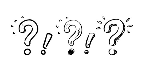 Question Mark and Exclamation Mark Symbols with Transparent Background