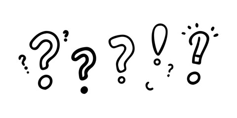 Fototapeta premium Question Marks And Exclamation Marks With Punctuation