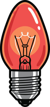 Red c7 christmas light bulb vector illustration vintage incandescent lamp retro holiday decoration idea symbol