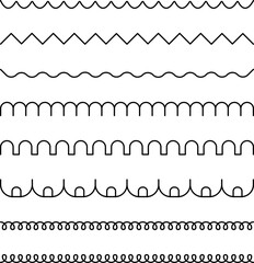 Fototapeta premium Decorative Hand-Drawn Border Line Set