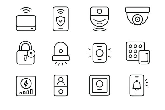 Alarm panic vector icons security hub visitor override button access smart icon