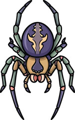 Cute cartoon spider vector illustration halloween insect arachnid spooky nature graphic design