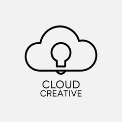 Creative gradient cloud logo design with bulb concept