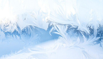 Intricate Ice Crystals A Stunning Winter Windowpane Display of Frozen Beauty and Delicate Detail