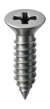 Countersunk self-tapping screw with a cross drive for flush installation in vehicles.