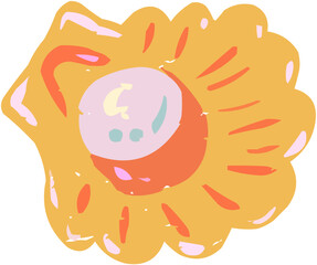 An elegant, stylized vector illustration of a scallop (Coquille Saint-Jacques) shell. This widely recognized symbol of high-end French and international cuisine is perfect for luxury food branding and