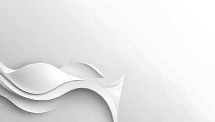 Elegant white abstract waves with smooth layered curves and soft minimal design background