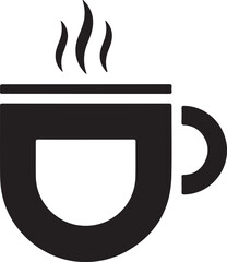 Steaming Coffee Mug Icon Hot Drink Tea Cup and Break Symbol