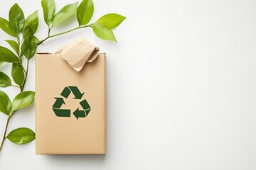 Eco-friendly packaging initiative urban setting visual content sustainability focus aerial perspective green concept