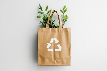 Sustainable shopping action urban location eco-friendly content minimalistic environment close-up viewpoint