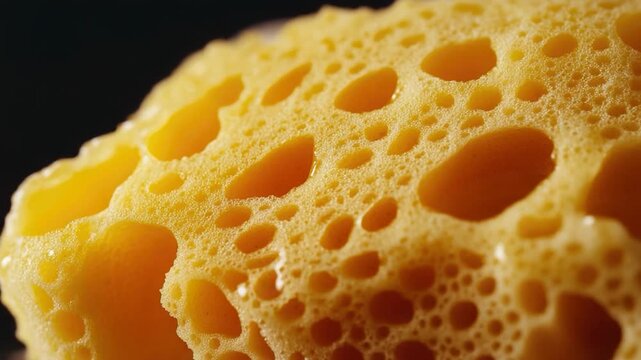 Close-up of a sponge with numerous holes