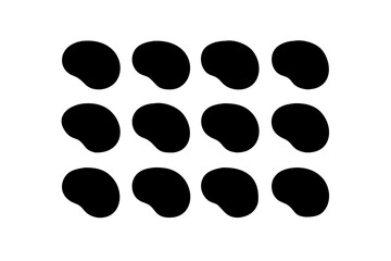 Twenty Organic Smooth Shapes on White Background abstract 2