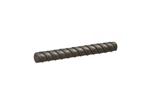 Rebar steel bar reinforcement construction material on transparent background