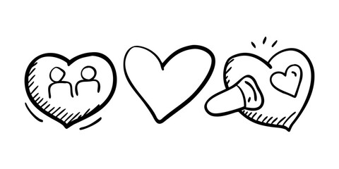 Two hearts connected by a handshake love friendship