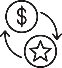 Cycle of Value and Money Exchange Icon – Financial Reward Loop Symbol for Economy, Business, and Incentives