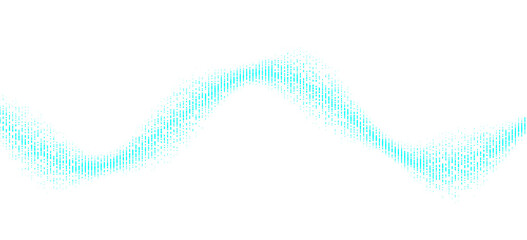 Turquoise Particle Waveform on Transparent Background