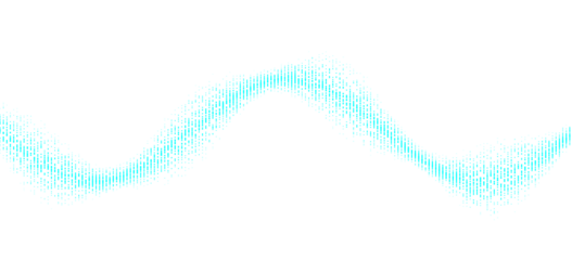 Turquoise Particle Waveform on Transparent Background