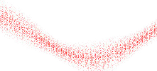 Abstract Red Particle Wave on Transparent Background for Design and Illustration