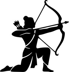 Minimal Lord Ram Silhouette Logos Unique Pure Black Vector Designs