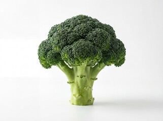 Whole Broccoli in Soft Light Minimal Food Photography