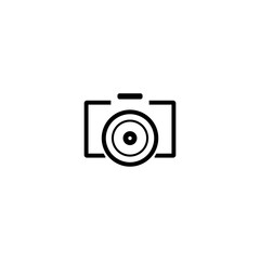 Photo Camera Icon. Abstract camera icon isolated black on white background